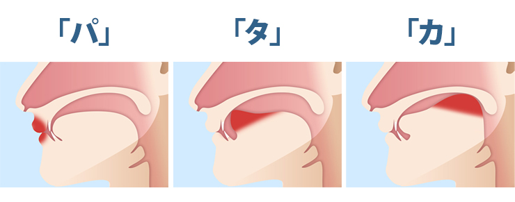 食べるための機能が正常かどうかを調べる口の動き